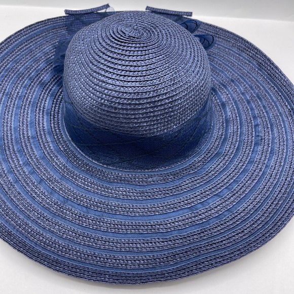 Josette Womens Blue Hat With Bow One Size - Picture 4 of 8